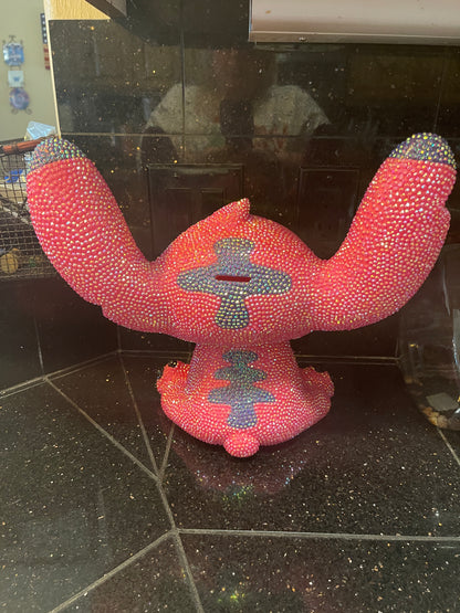 ✨ Diamond Art 3D Bank – Sparkling Pink Stitch-Inspired Money Holder