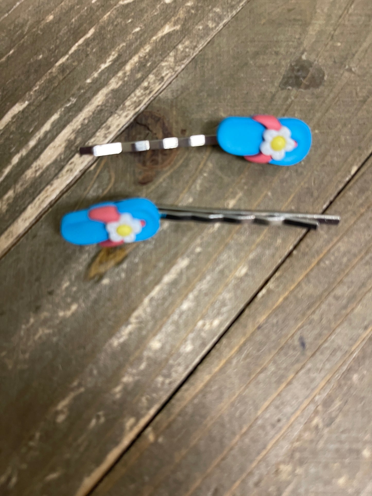 Flower Flip Flop Hair clips (a pair)