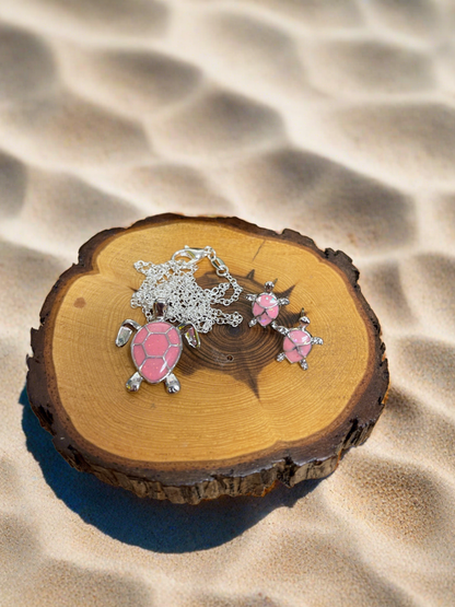 Pink Sea Turtle Jewelry Set (includes necklace &amp; earrings)Pink tiful of LOVE