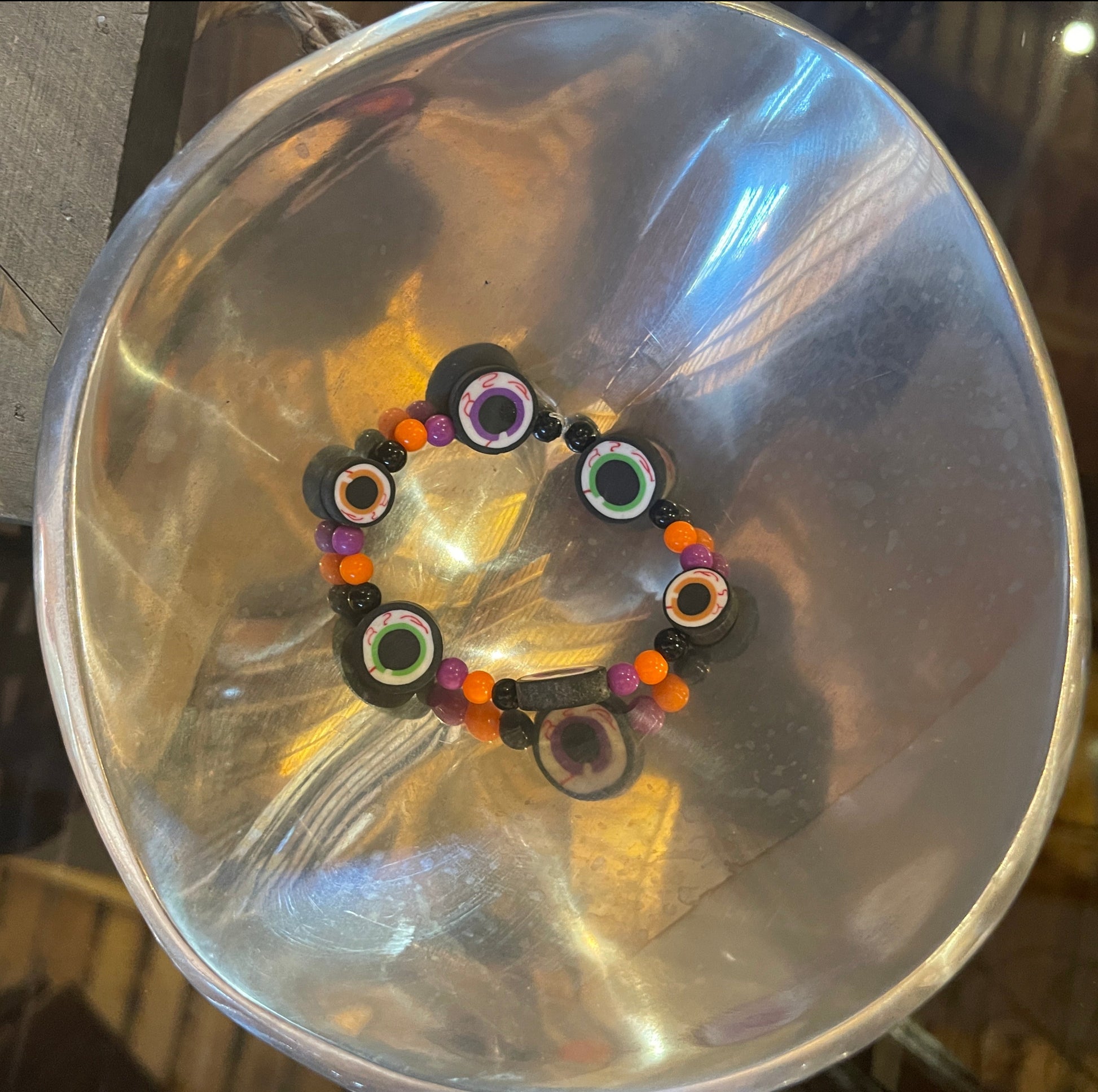 Halloween Eyeball beaded Stretch braceletPink tiful of LOVE