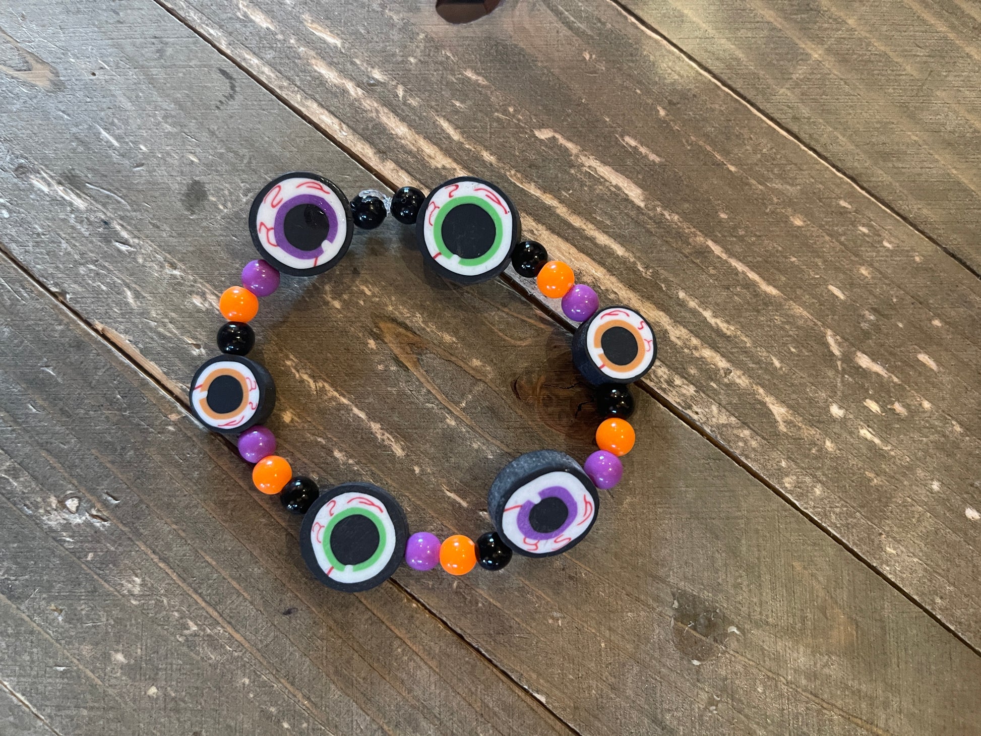Halloween Eyeball beaded Stretch braceletPink tiful of LOVE