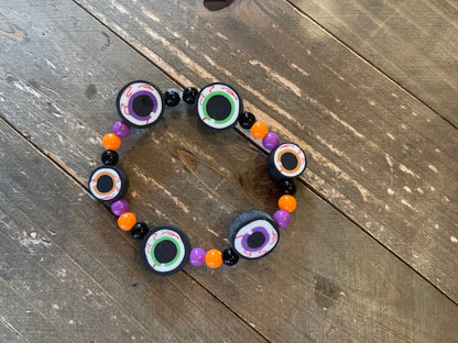 Halloween Eyeball beaded Stretch braceletPink tiful of LOVE