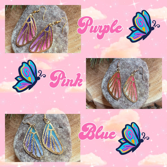 Ombre Wing Charm Wire earrings (3 colors)Pink tiful of LOVE