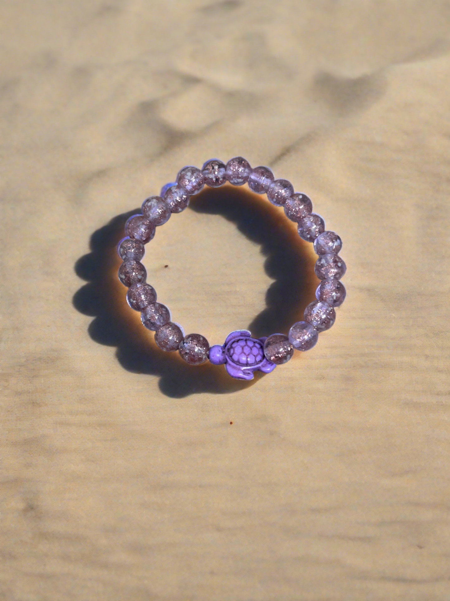 Sparkling Glass Bead Sea Turtle Bracelet- LavendarPink tiful of LOVE
