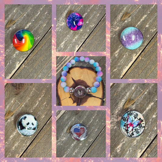 Snap Jewelry Starter Set (6 Snaps & snap bracelet)