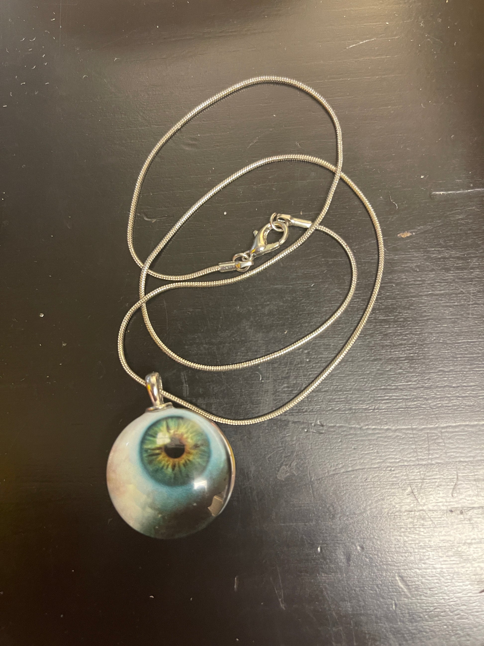 Halloween Eye Pendant on a Silver Chain NecklacePink tiful of LOVE