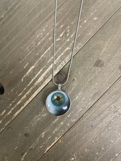 Halloween Eye Pendant on a Silver Chain NecklacePink tiful of LOVE