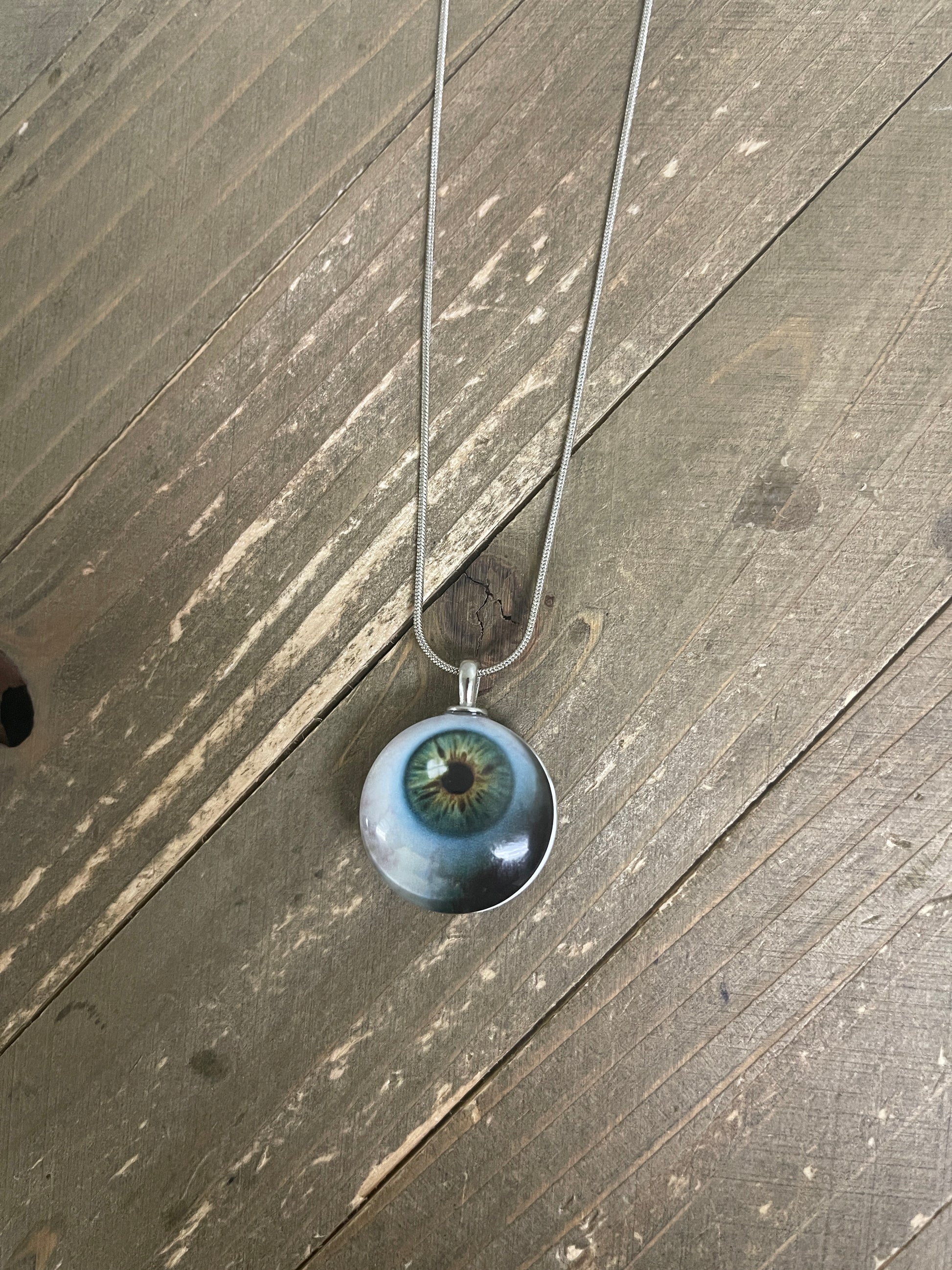 Halloween Eye Pendant on a Silver Chain NecklacePink tiful of LOVE