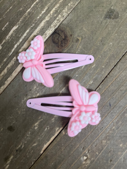 Butterflies in flight Snap Hair clips (a pair)