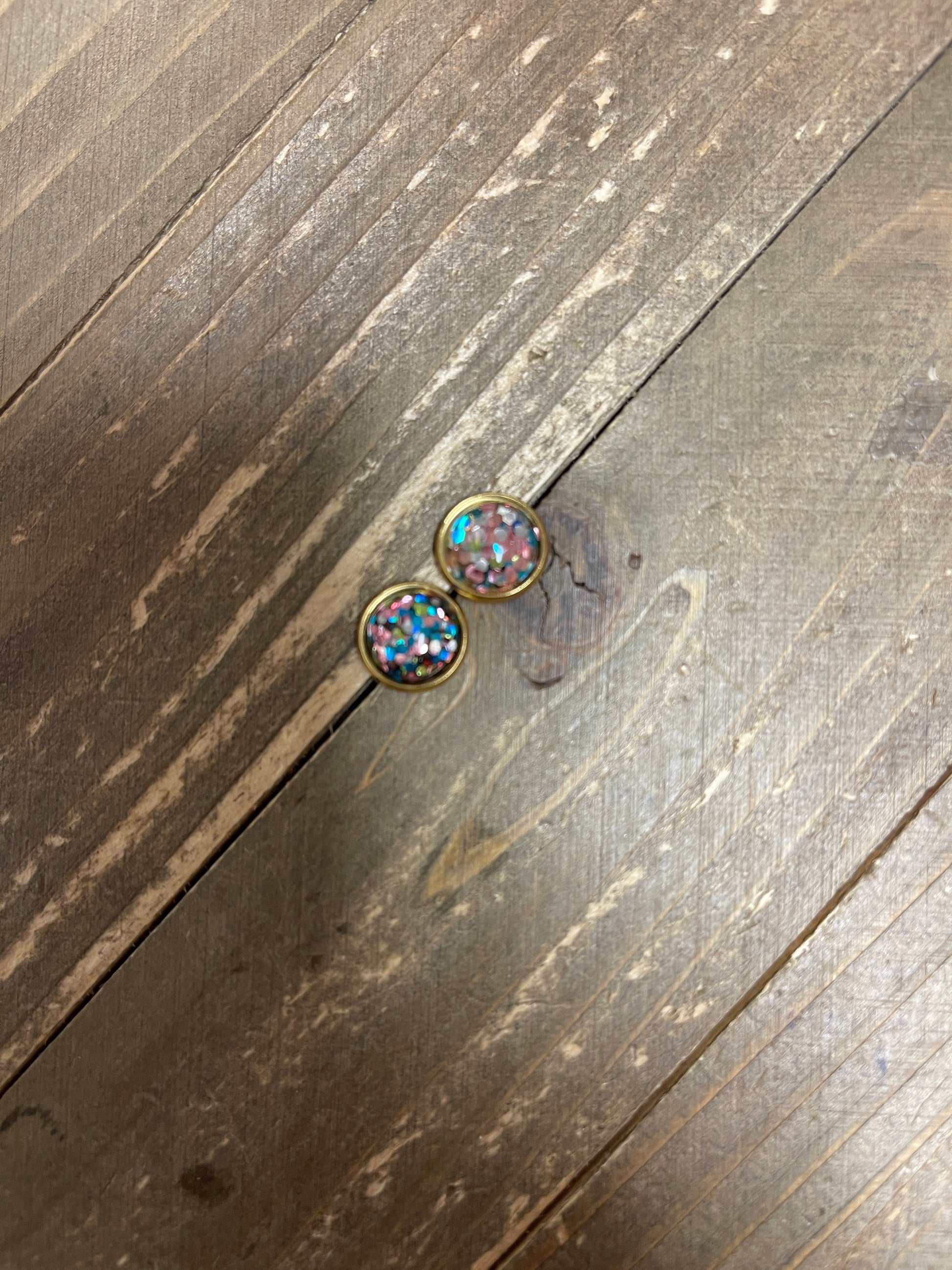 Sophie Stud Earrings -Rainbow GlitterPink tiful of LOVE