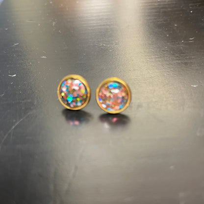 Sophie Stud Earrings -Rainbow Glitter