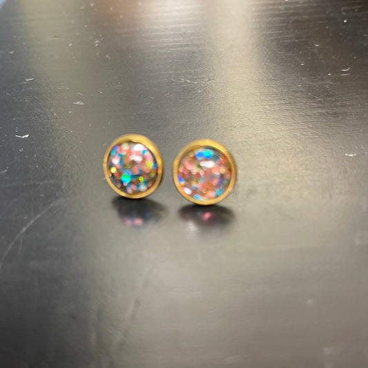 Sophie Stud Earrings -Rainbow GlitterPink tiful of LOVE