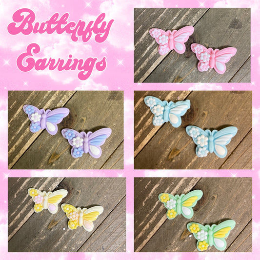 Butterflies in flight stud earringsPink tiful of LOVE