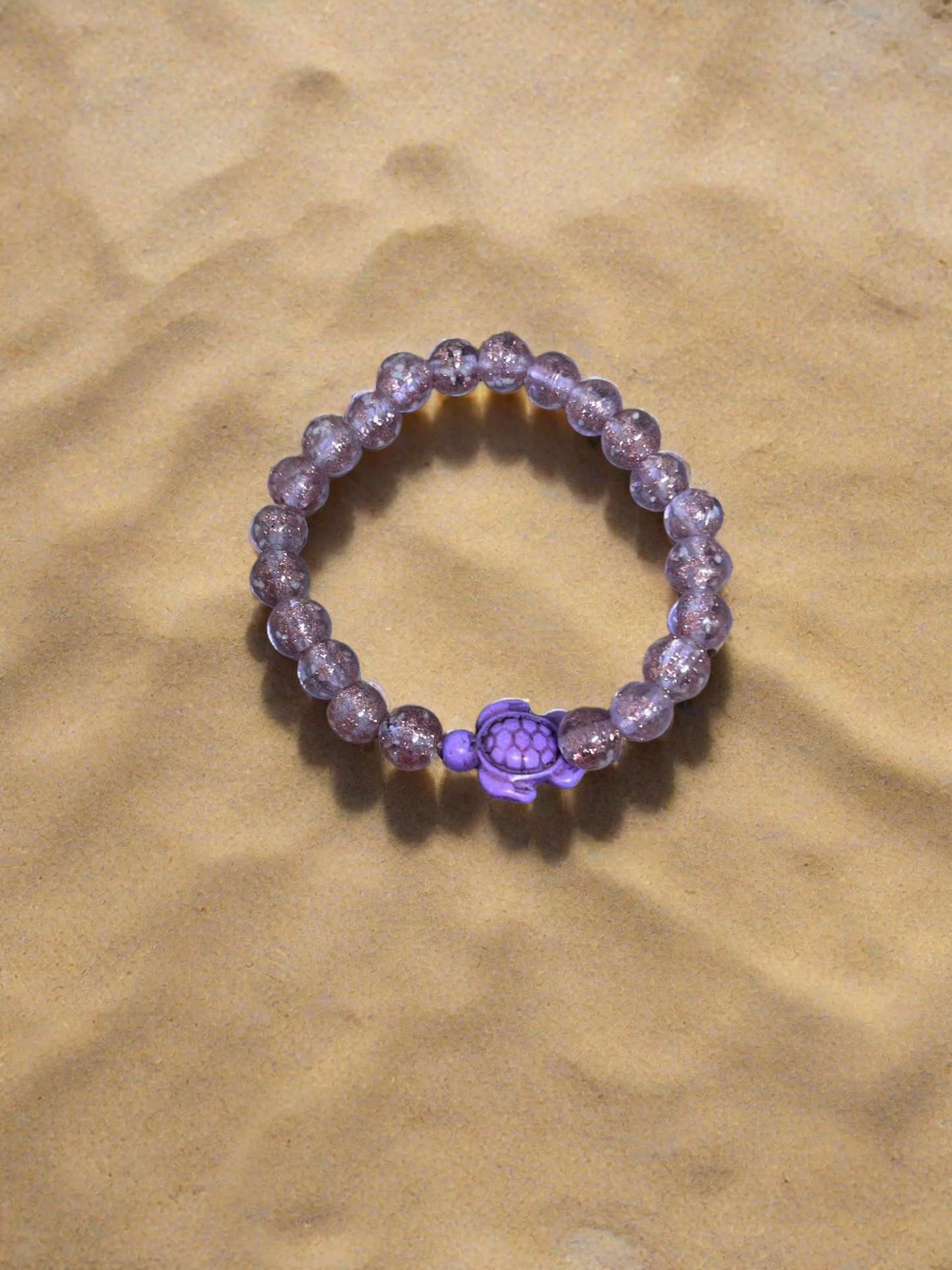 Sparkling Glass Bead Sea Turtle Bracelet- LavendarPink tiful of LOVE