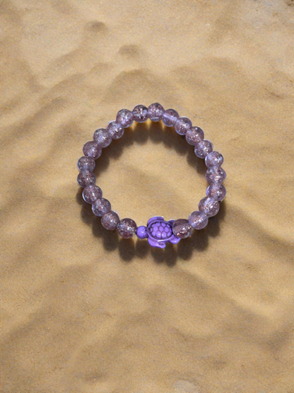 Sparkling Glass Bead Sea Turtle Bracelet- LavendarPink tiful of LOVE