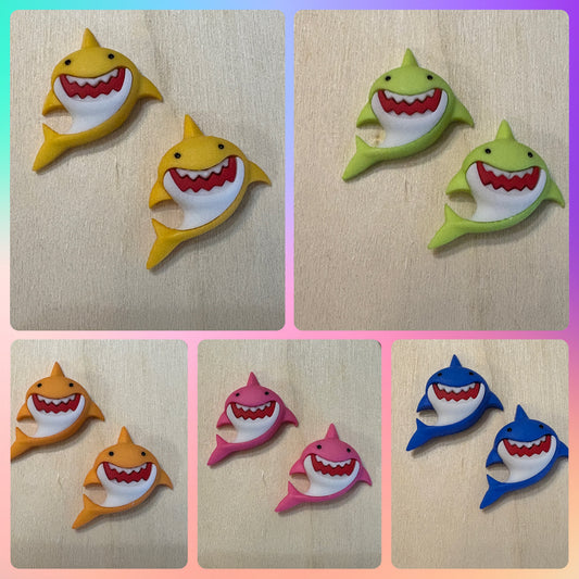 Jawsome Multi Color Ocean Shark Collection Post Earrings