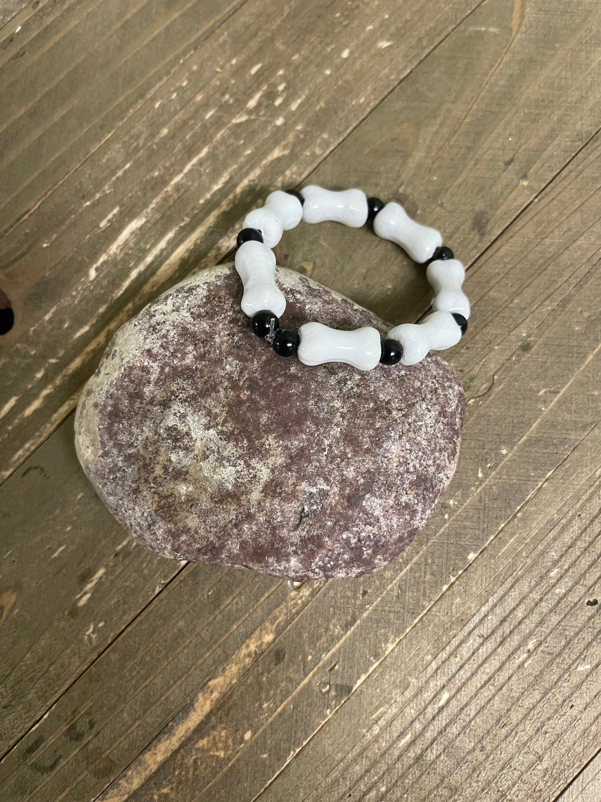 Halloween Bones beaded Stretch braceletPink tiful of LOVE