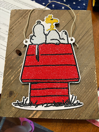Diamond Art Wall Décor – Snoopy & Woodstock on the Doghouse