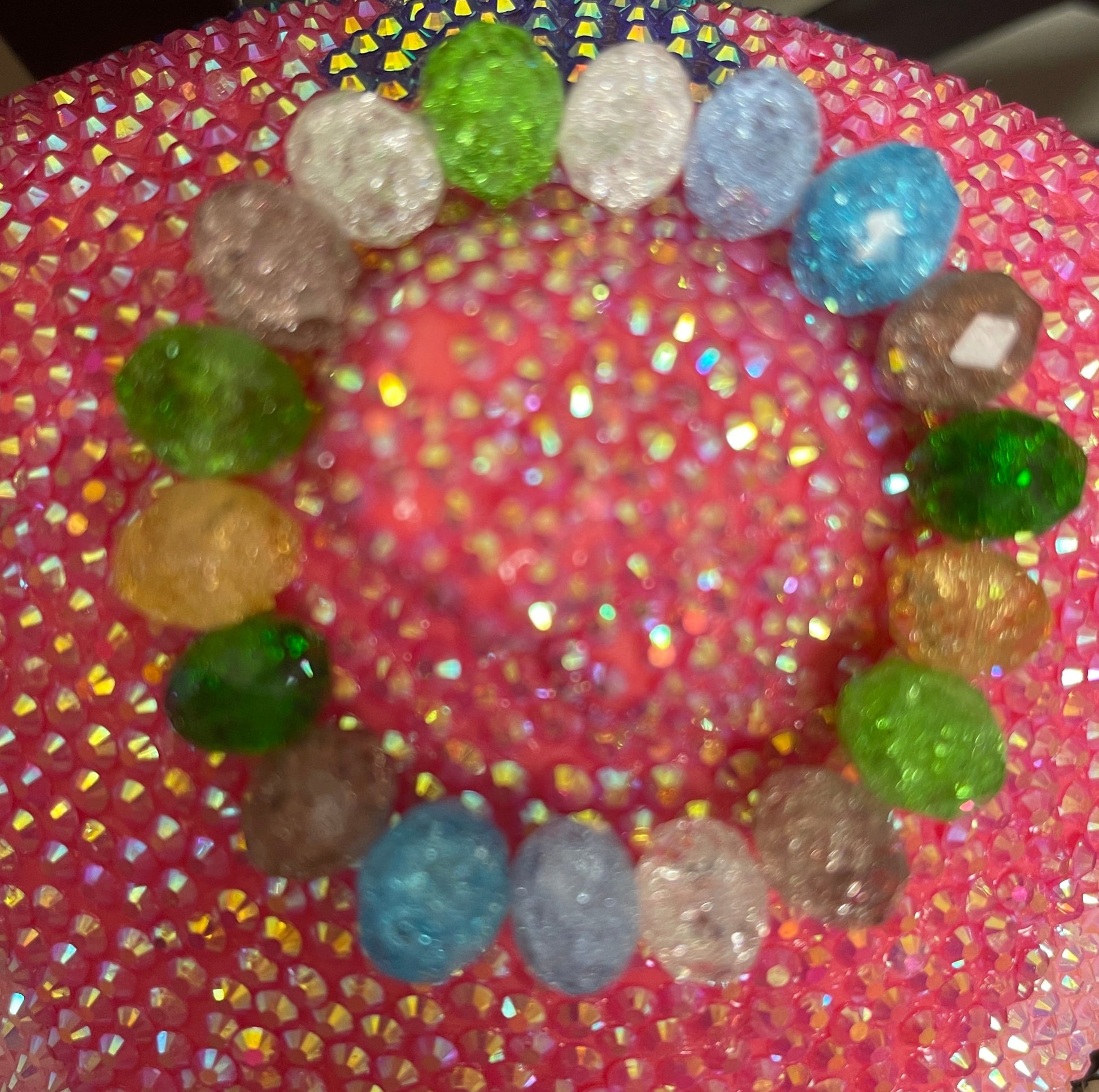 Multi-Color Faceted Ice Crackle beaded Stretch braceletPink tiful of LOVE