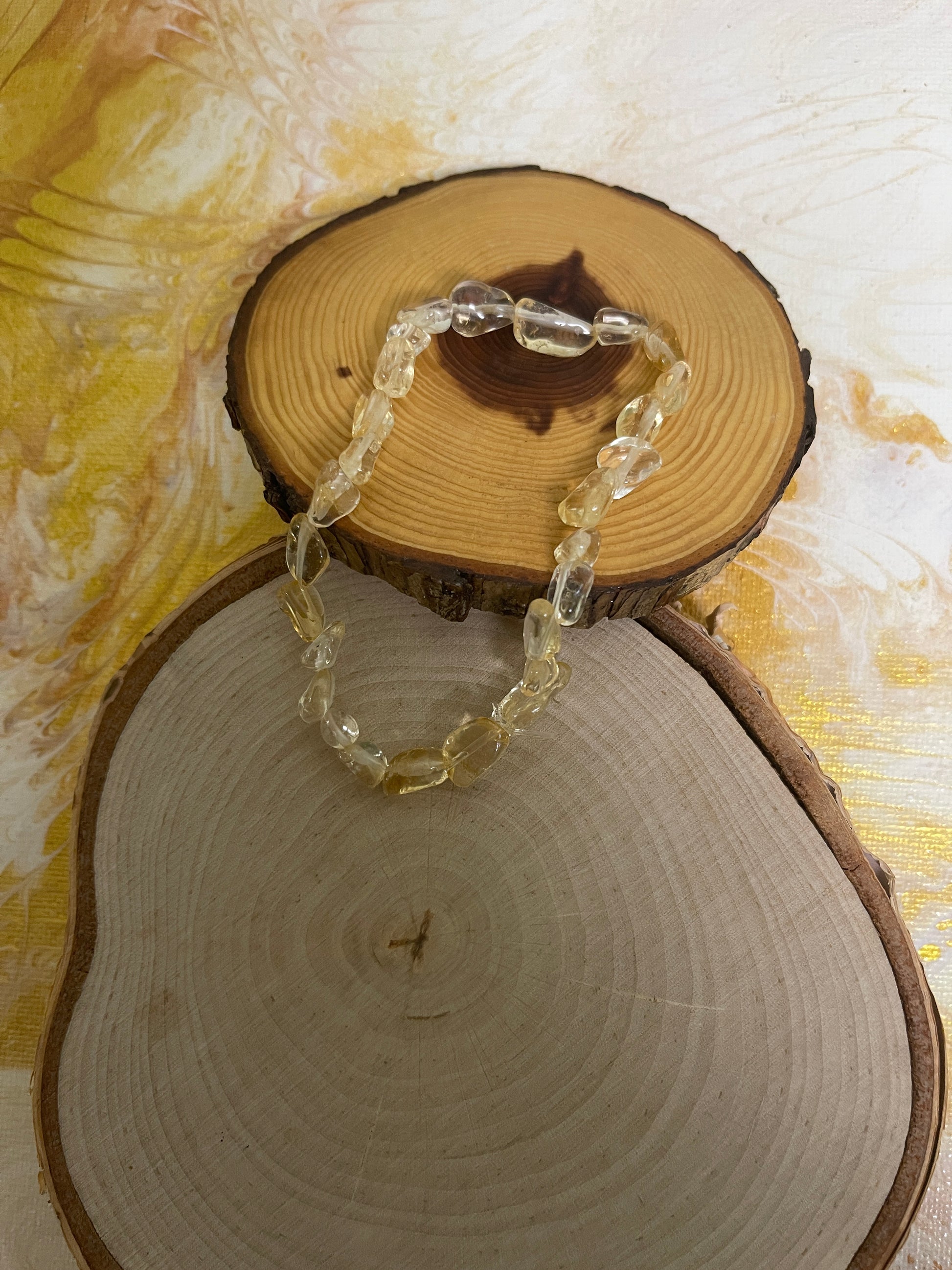 Citrine Nugget beaded Stretch braceletPink tiful of LOVE