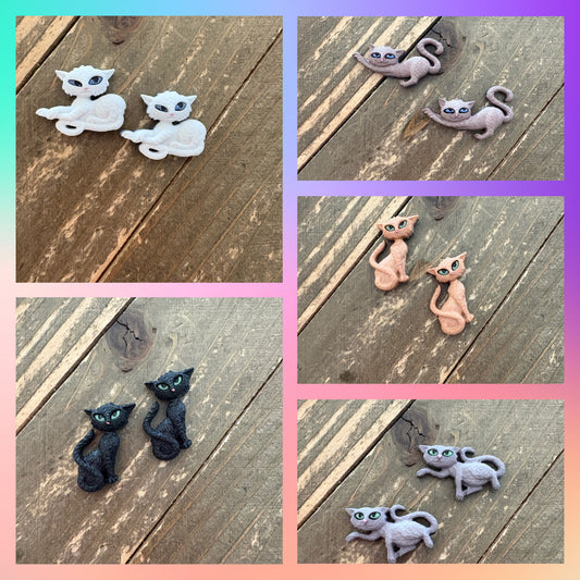 🐾 Nine Lives Collection Cat Stud Earrings – 5 Colors