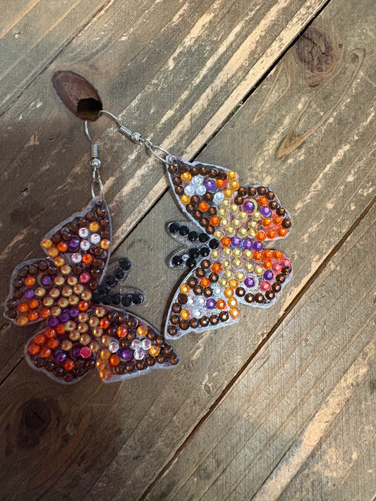 🦋 Diamond Art Butterfly Earrings -17