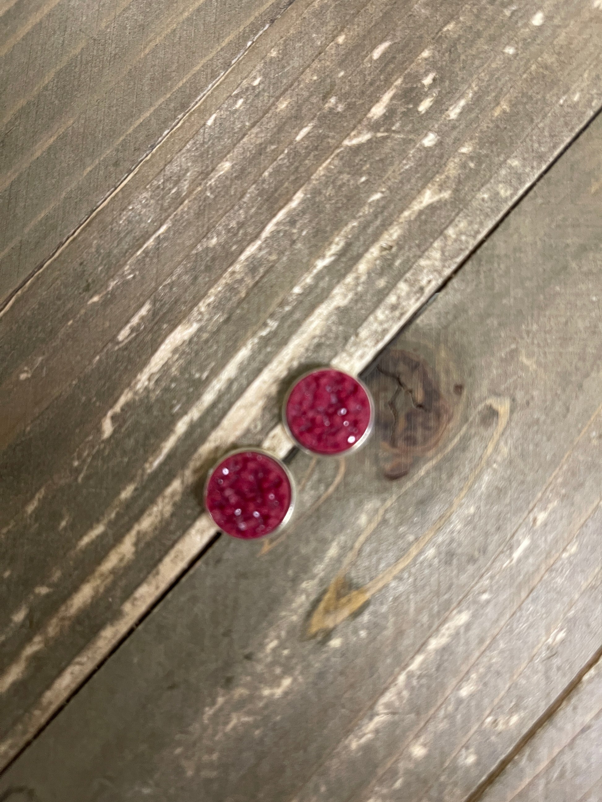 Sparkly Magenta Druzy Stud EarringsPink tiful of LOVE