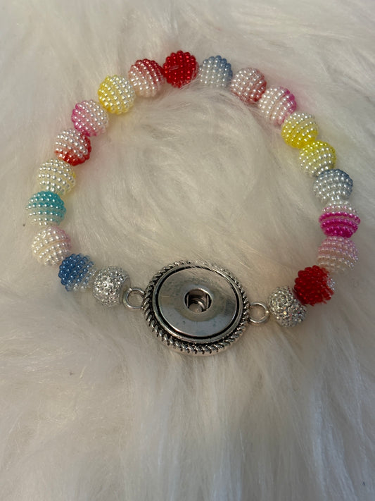 🍓✨ Pearlized Berry Beaded Stretchy SNAP Bracelet