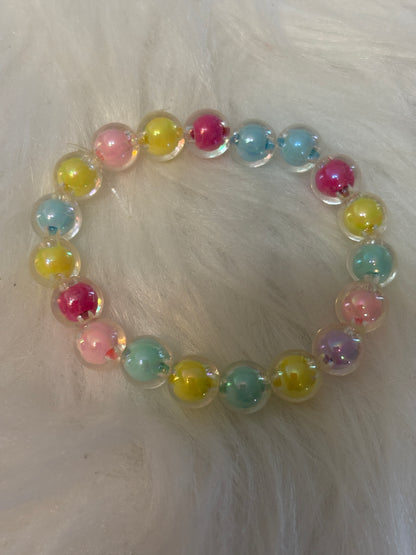 🌈 Pastel Round Acrylic Beaded Stretch Bracelet