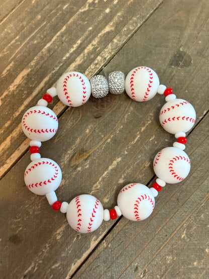 ⚾ Baseball Beaded Stretch Bracelet