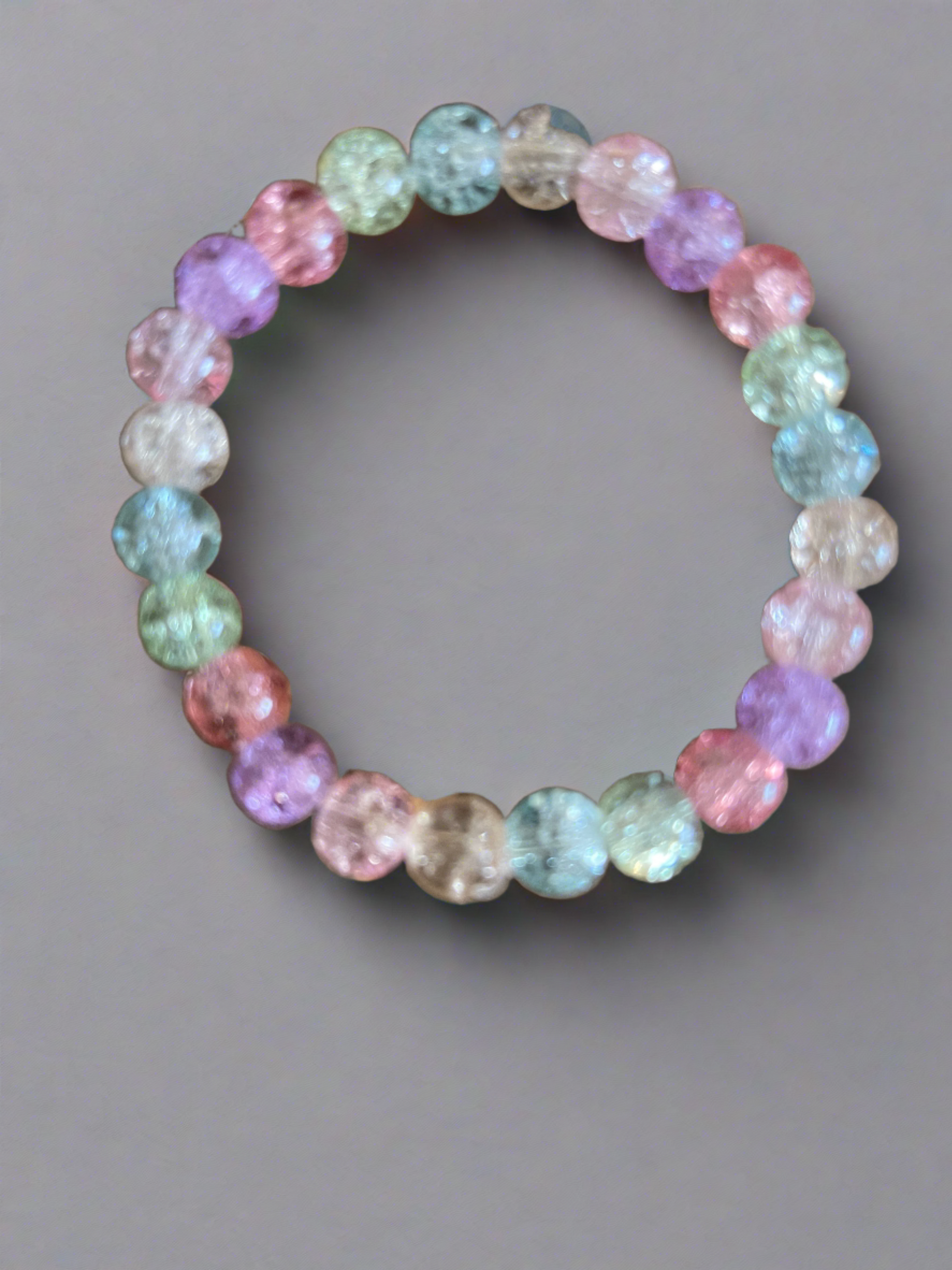 Multi-colored Cracked Beaded Stretch braceletPink tiful of LOVE