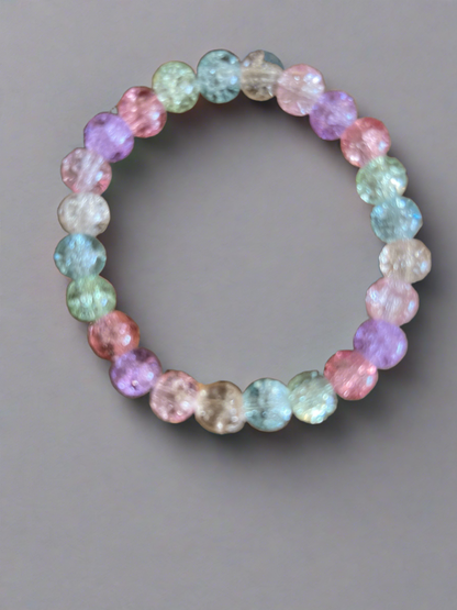 Multi-colored Cracked Beaded Stretch braceletPink tiful of LOVE