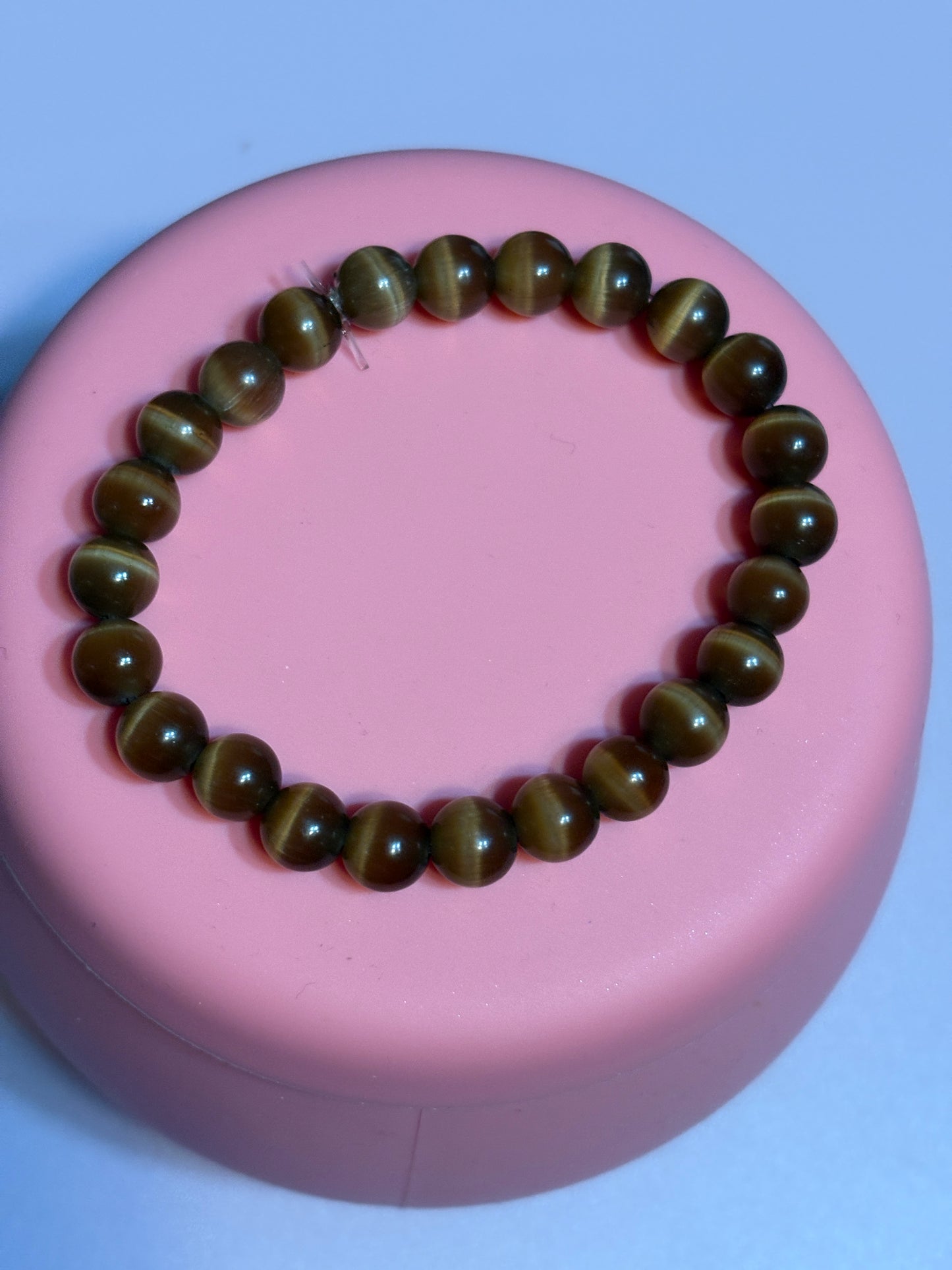 ✨ Brown Cat's Eye Glass Beaded Stretchy Bracelet ✨