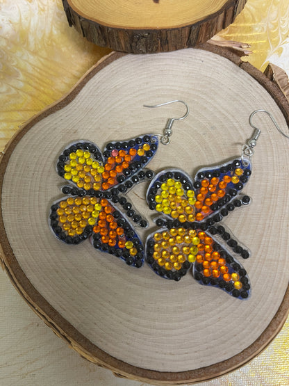 Diamond Painting Butterfly Wire Earrings-14Pink tiful of LOVE