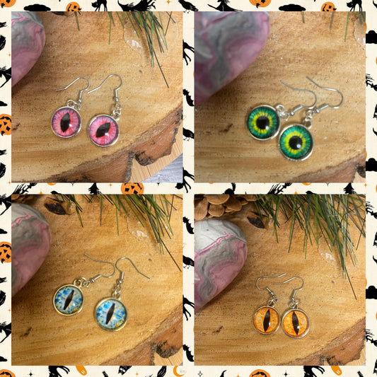 Halloween Eyes-2 Wire  Earrings (4 to choose)Pink tiful of LOVE