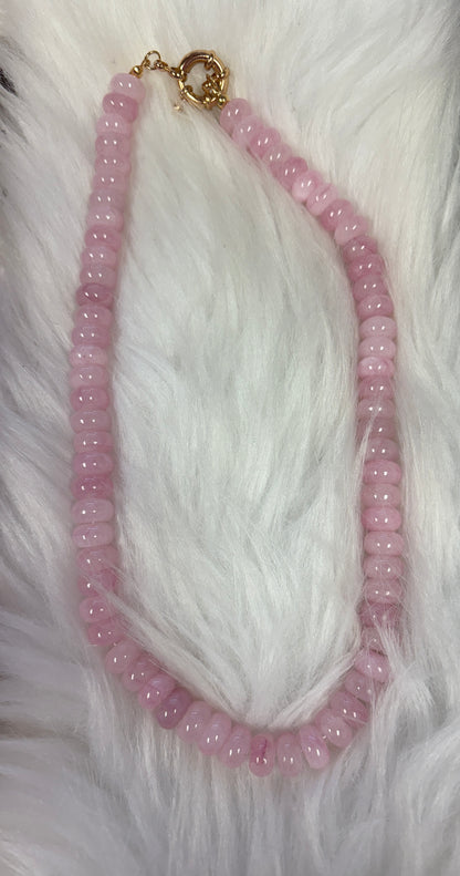 ROSE QUARTZ Stone Beaded Necklace