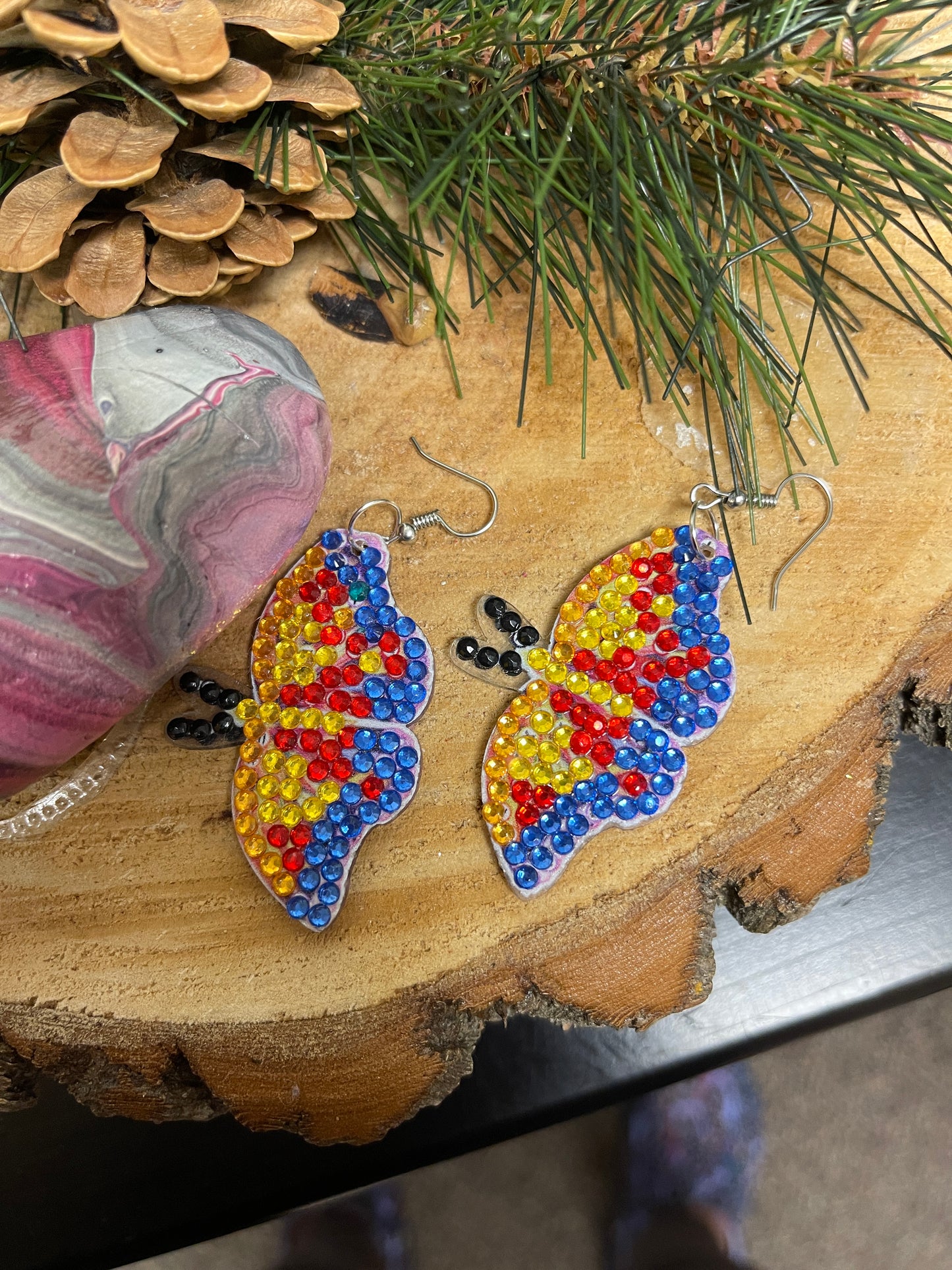 Diamond Painting Butterfly Wire Earrings-16