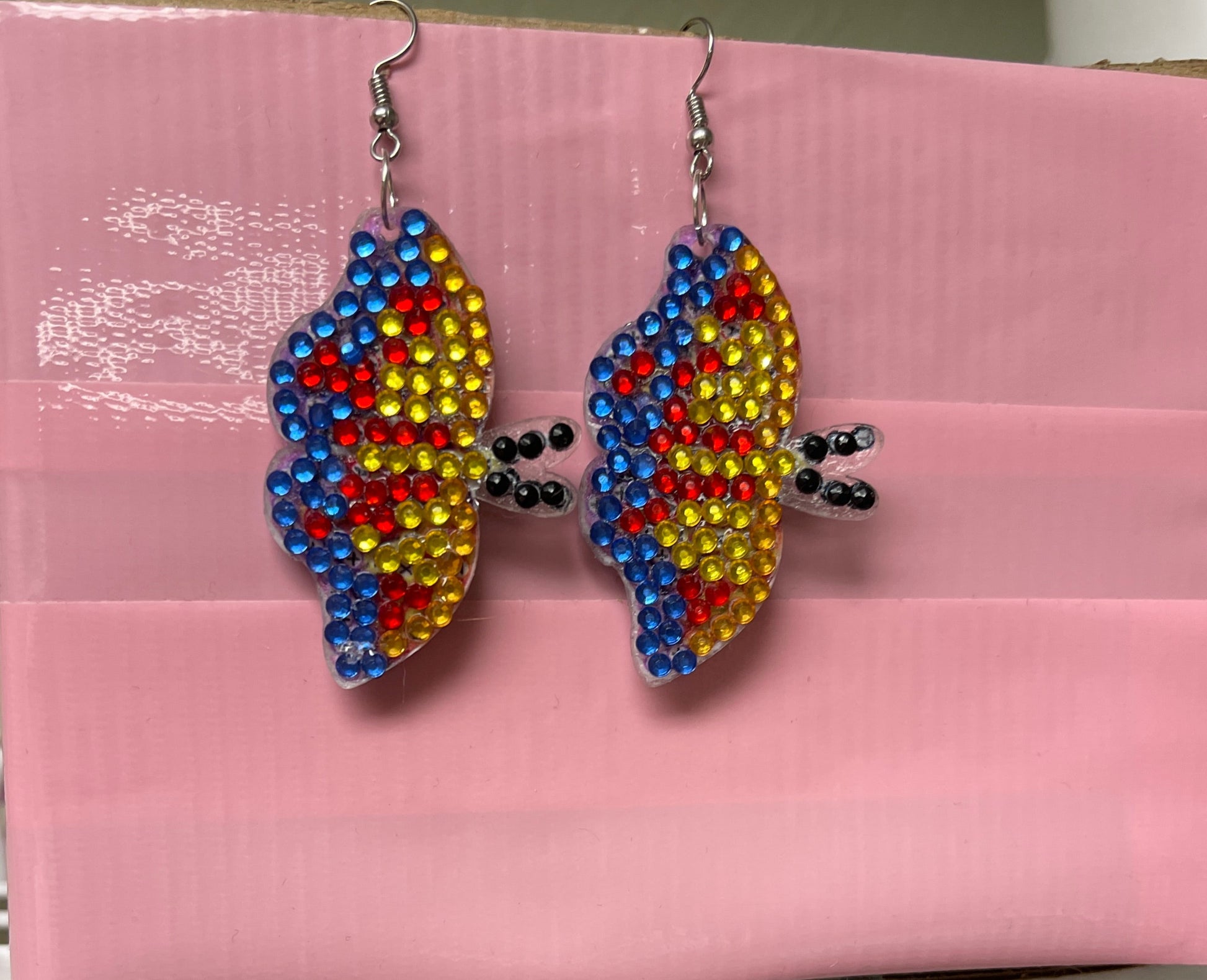 Diamond Painting Butterfly Wire Earrings-16Pink tiful of LOVE