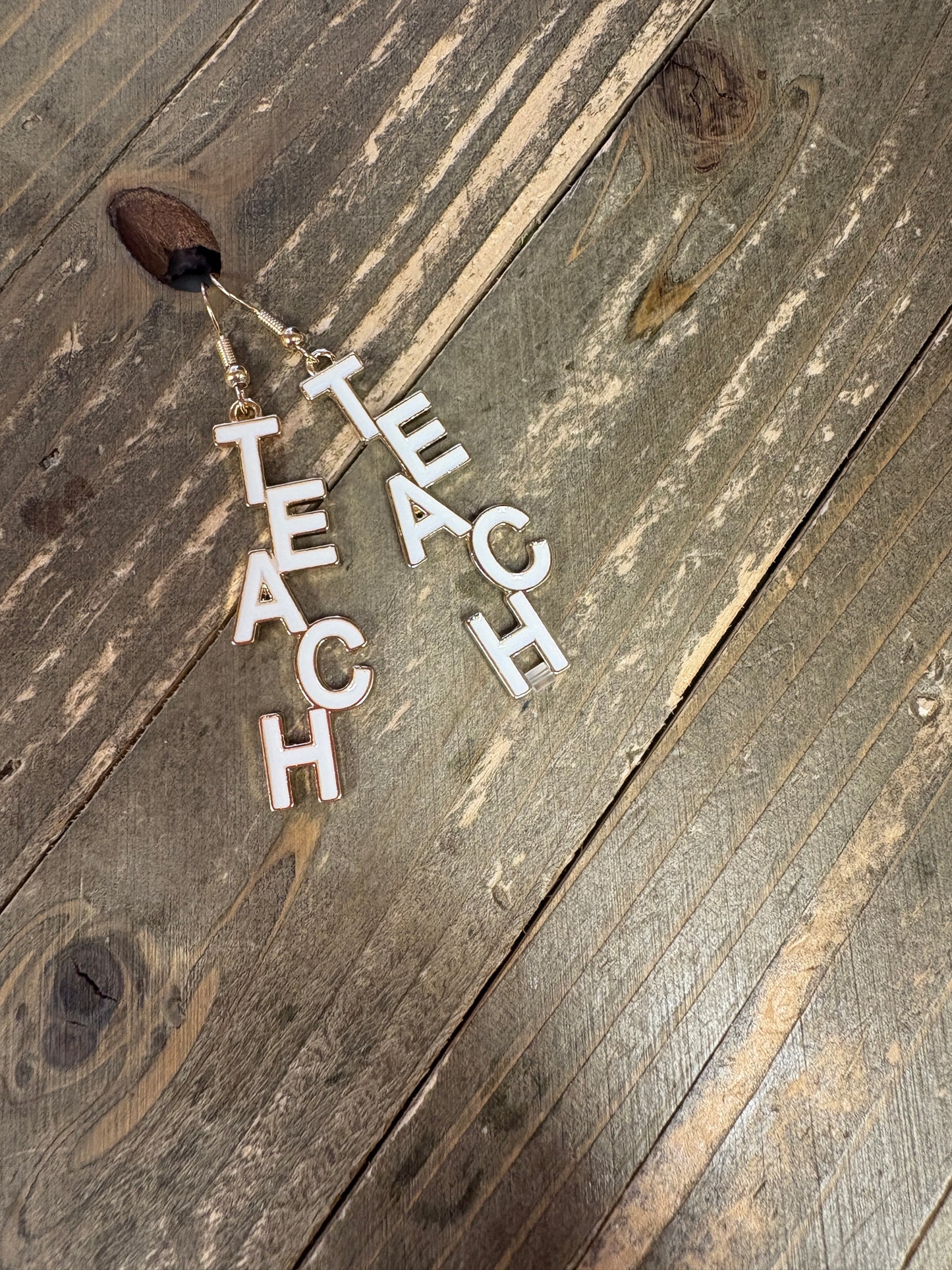 TEACH Statement Earrings – Perfect for Educators