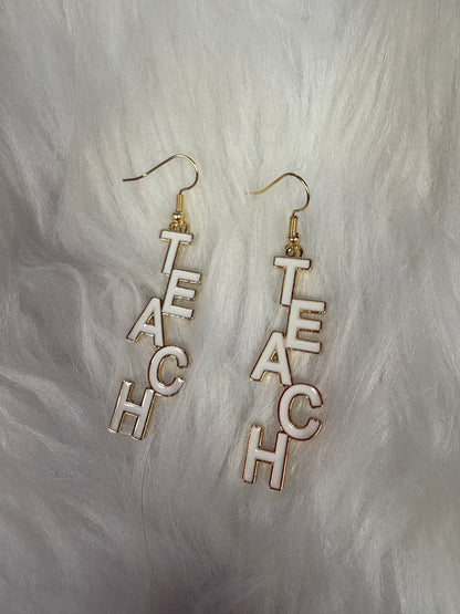 TEACH Statement Earrings – Perfect for Educators
