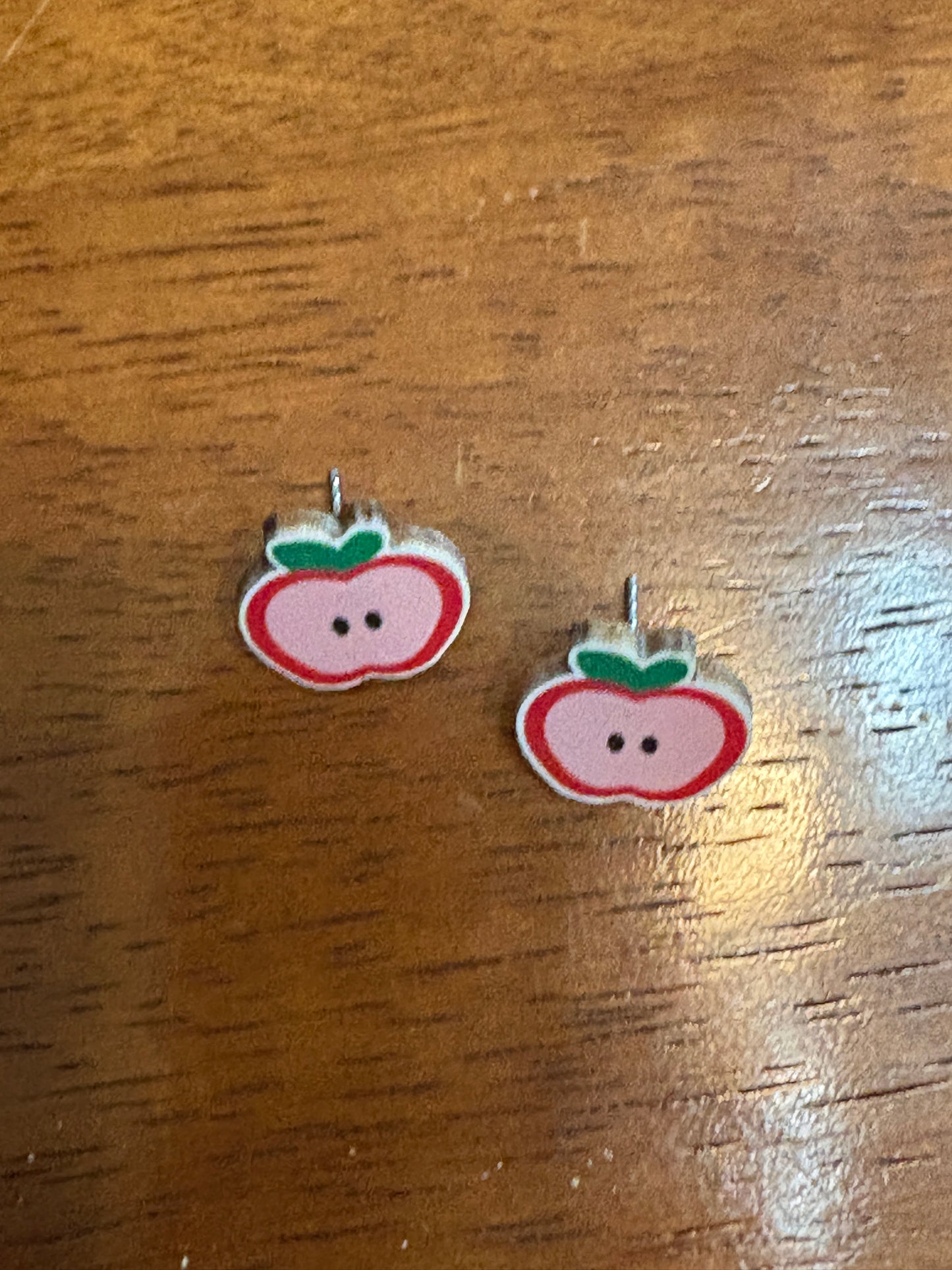 Sweet Apple Slice Wooden Earrings