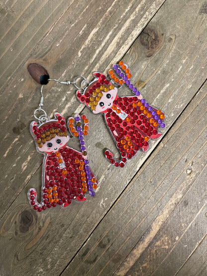 Halloween- Diamond Painting Little Devil  Wire Earrings-19Pink tiful of LOVE