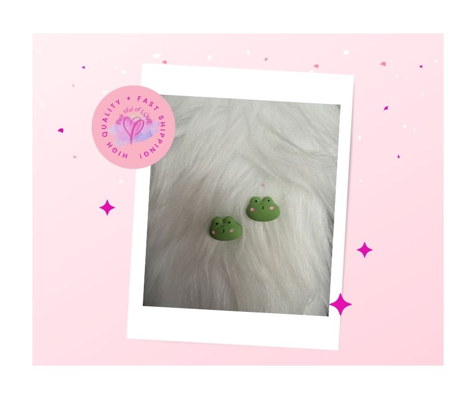 Adorable Green Frog Stud Earrings