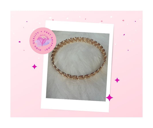 Rose Gold Braided Bangle Bracelet