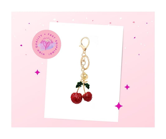 Bling Crystal Cherry Key Chain