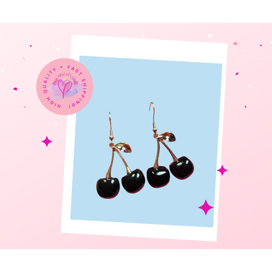 Black Cherry Wire Earrings