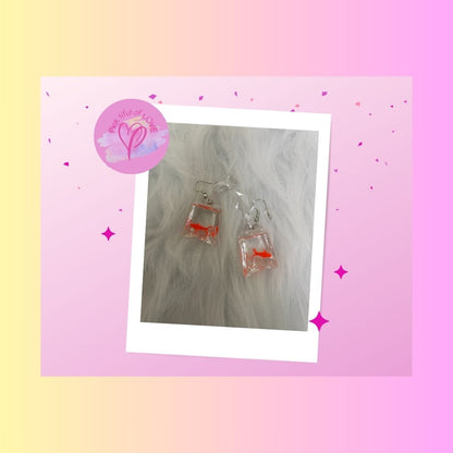 Gold Fish Wire EarringsPink tiful of LOVE