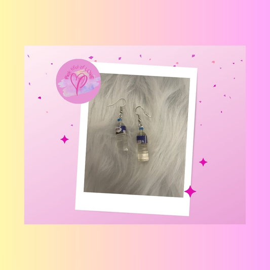 Bottle of Water Wire EarringsPink tiful of LOVE