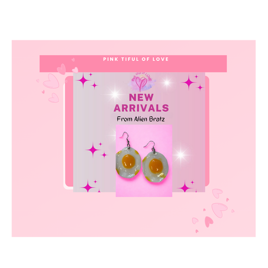 Sunny Side up Fried Egg wire Earrings