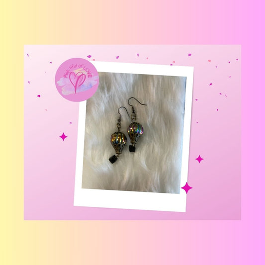 Hot Air Balloon Charm Wire EarringsPink tiful of LOVE